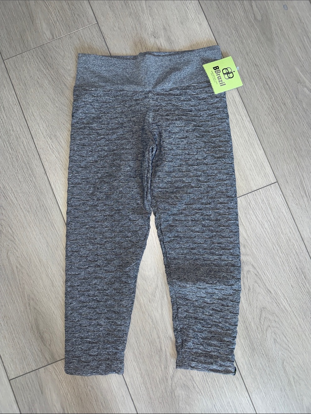 High-Rise Textured Grey Seamless Leggings
